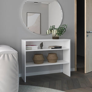 English Elm Library Library Desk with Two Open Shelves and Two Legs, Compact Engineered Wood Study Organizer White 39.76 L x 12.2 W x 3.54 H B097P250859