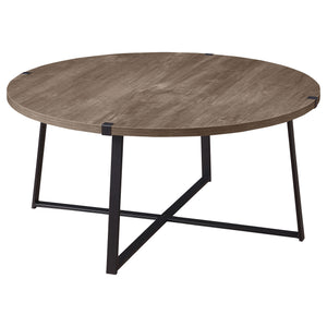 English Elm Heyer Grey Round Coffee Table - Durable, Modern Design For Minimalist & Scandinavian Interiors - 35.5" B062P299801