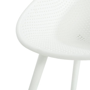 English Elm Christopher Knight Home® - Gable Outdoor Dining Chair Set of 2 – Weather-Resistant Resin Build, Perforated Diamond Pattern Comfort White N775P176686K