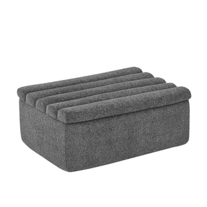 English Elm The Chenille Modular Ottoman Plush Foam Seat Flexible Footrest for Living Rooms Dark Grey W1413P298062