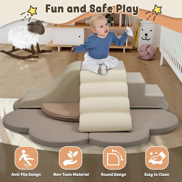 English Elm Soft High-density Foam Climbing Blocks 6-piece Toddler Play Set for Playroom Colorful N710P414923E
