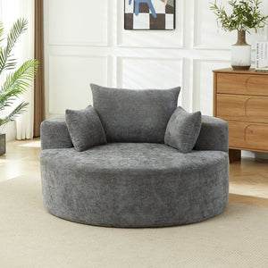 English Elm 55'l Chenille Sleeper Accent Chair Fluffy Cloud Design for Bedroom or Lounge W834P431181
