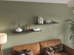 English Elm Ecco Floating Shelves Set of 2 47" – Sleek Matte MDF Wall-Mounted Storage with Hidden Brackets for Stylish Organization and Display Grey 49 L x 11 W x 4 H B070P286446