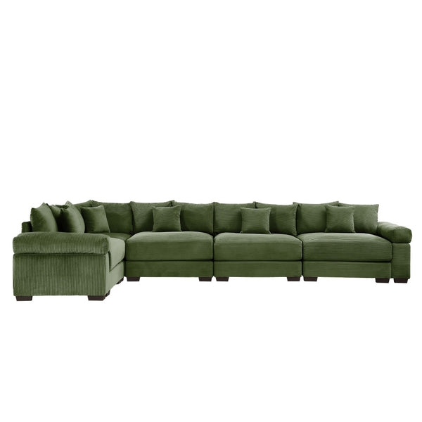 English Elm Oversized Modular Sectional Couch - Cloud-Like Comfort, Ergonomic Design, 18 Pillows, Easy Assembly! W714S01342-GIGA