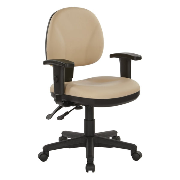 OSP Home Furnishings Sculptured Ergonomic Office Chair with Lumbar Support and Greenguard Certified Padding Buff 8180-R104