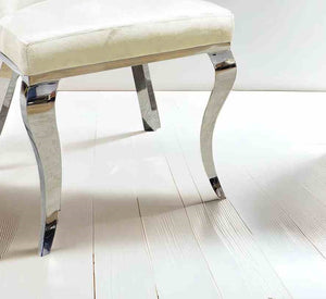 English Elm White Modern Upholstered Side Chair with Gold Legs, Tiger Print Accent, Comfortable Dining Seating White 26 L x 24 W x 18 H B2741S00730