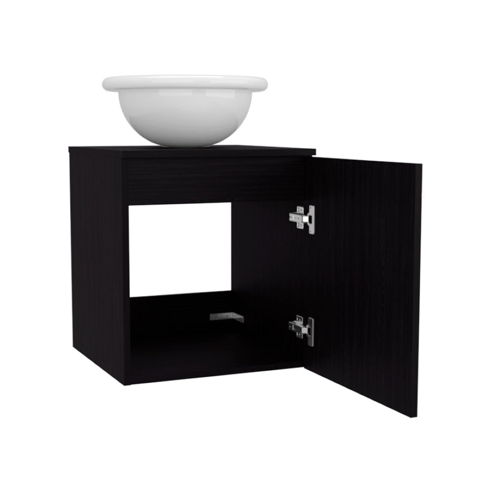 English Elm Colville Floating Wall Mount Vanity Cabinet Matte Finish Modern Bathroom Storage Black B092P439901