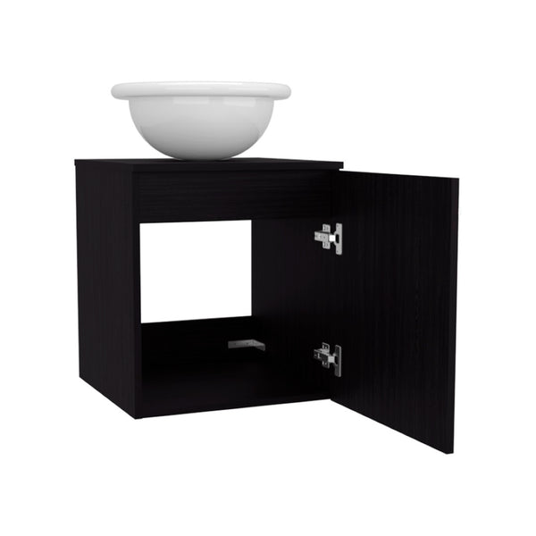 English Elm Colville Floating Wall Mount Vanity Cabinet Matte Finish Modern Bathroom Storage Black B092P439901