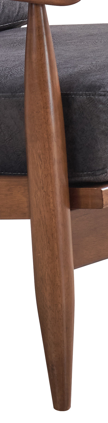 English Elm Alisa Charcoal Fabric Accent Chair with Brown Wood Finish, Removable Cushion, Foam Seat Comfort B2726S00384