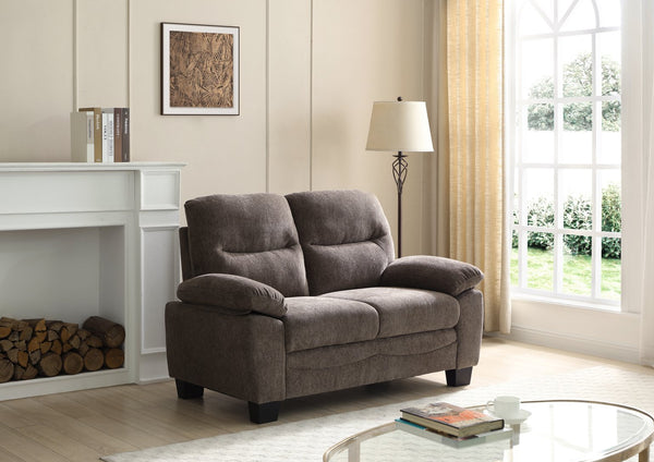 English Elm Summerton Plush Loveseat with Soap-Top Arms, Chenille Upholstery and Foam-Encased Coil Support Brown 31 L x 60 W x 15 H B078P349525