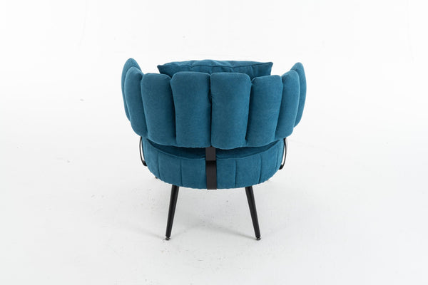 English Elm Decorative Chenille Barrel Tub Chair with Pocket Coil Cushion for Cozy Reading Nooks Blue W5188P462024