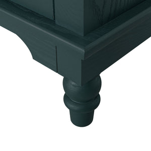 English Elm American Hollow-Carved 2 Door Accent Cabinet — Pine Feet, Gold Handles, Rustic Entryway Storage Buffet W688P145774