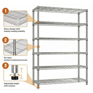 English Elm 5-shelf Heavy Duty Wire Rack Industrial Carbon Steel Garage Pantry Storage Unit W5386P445629