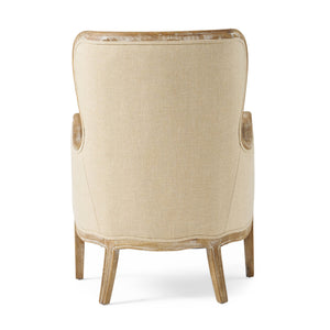 English Elm Christopher Knight Home® - CRENSHAW Beige Fabric Wing Chair with Oak Frame — High-Back Cozy Armchair for Living Room Comfort 56614.00