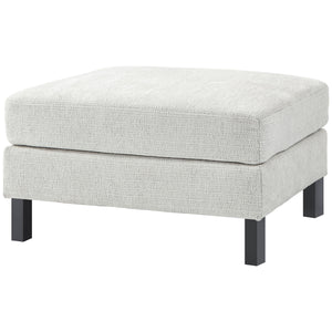 English Elm Homcom Modular Ottoman For Customizable Sectional Sofa, Soft Cream White Upholstery, Durable Design W2225P229502