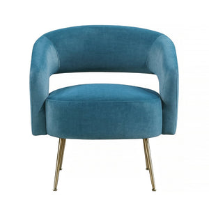 English Elm Modern Velvet Accent Chair Plush Foam Seat Gold Leg Base for Living Room Teal B011P458634