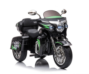 English Elm 12v Kids Electric Ride on Motorcycle with Led Lights Bluetooth Music and Storage Trunk Black W1760P237295