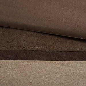 English Elm 7 Piece Palisades Comforter Set Queen - Plush Microsuede Patchwork, Hypoallergenic Fill, Machine Washable Brown 18.9 L x 14.96 W x 13.78 H B03596969