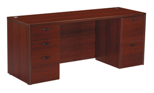 OSP Home Furnishings Napa Kneespace Credenza Modern Executive Office Storage with Adjustable Shelves Mahogany NAPMAH-TYP5