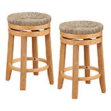 OSP Home Furnishings 26" Swivel Stool  - Set of 2 Natural