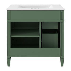 English Elm 30'' Modern Bathroom Vanity With Ceramic Sink, Ample Storage & Soft-Close Drawers For Elegance N710P206904F