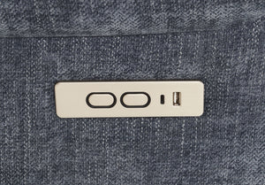 English Elm Omarion Blue Chenille Power Recliner with Lift, Heated Massage, USB, Cup Holders & Space-Saving Design B2726P245482