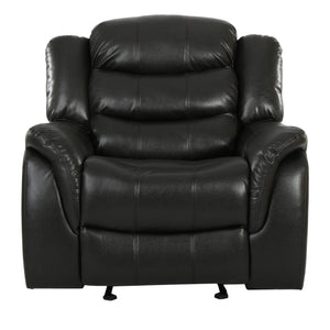 English Elm Christopher Knight Home® - Classic Design Recliner Black Berry PU Upholstery Glider Recliner Spacious Soft Seat Durable Frame Comfort N763P215170B