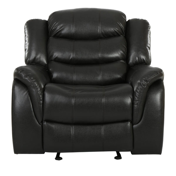English Elm Christopher Knight Home® - Classic Design Recliner Black Berry PU Upholstery Glider Recliner Spacious Soft Seat Durable Frame Comfort N763P215170B
