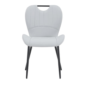 English Elm Set of 4 Olive Fabric Dining Chairs Ergonomic Cushion Black Steel Frame Modern Black,Light Gray W1151P454884