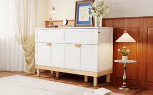 English Elm Queen Murphy Wall Bed Solid Pine Cabinet with Drawer Modern Space Saving Design White N708P243886K