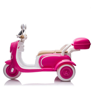 English Elm 12v Dual Motor Two Seater Kids Electric Motorcycle with Bluetooth Led and Foldable Adult Seat W1578P283697