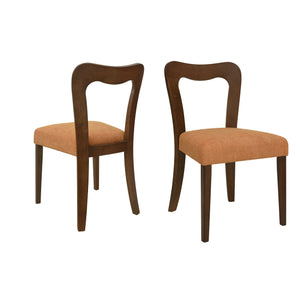English Elm Christopher Knight Home® - Dining Chair Modern Set of 2 with Rounded Back and Upholstered Seat on Durable Rubberwood Frame Caramel,Walnut N771P254007W