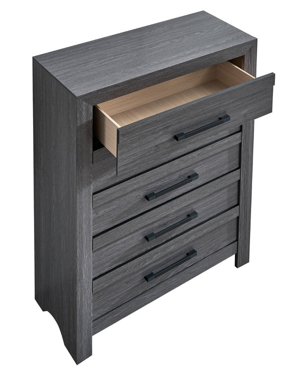 English Elm Rustica Contemporary Gray Laminated Chest with Sculptural Facade and Dovetail Drawers B078P473031