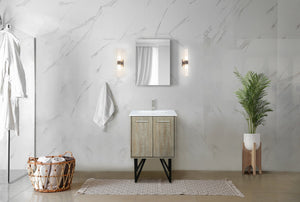 English Elm Rustic Acacia Bath Vanity with Cultured Marble Top, Soft-Close, Mirror Included, Durable Scratch-Resistant B2731S01509