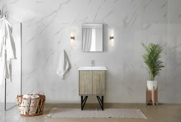 English Elm Rustic Acacia Bath Vanity with Cultured Marble Top, Soft-Close, Mirror Included, Durable Scratch-Resistant B2731S01509