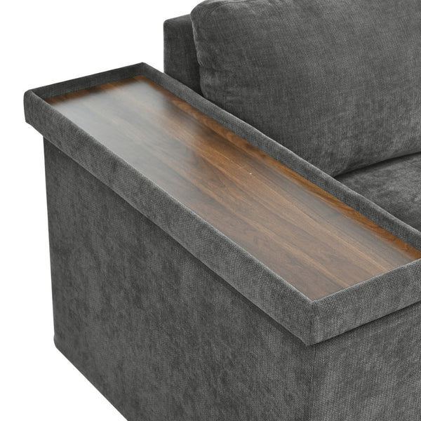English Elm Mirod L Shaped Sleeper Sectional with Hidden Storage and Fold Out Bed for Apartments N760S0000030G