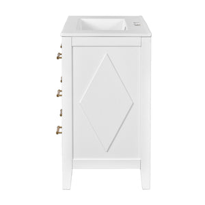 English Elm 60'' Bathroom Vanity Set With Elegant Ceramic Sink, Soft-Close Drawers, Solid Wood Frame Storage Solution N710SS00003K