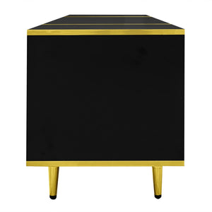 English Elm Vibe 70.9'' Modern Tv Stand For 80-Inch Tvs, Stylish Entertainment Center With Led Lights & Storage N724P284377B-GIGA