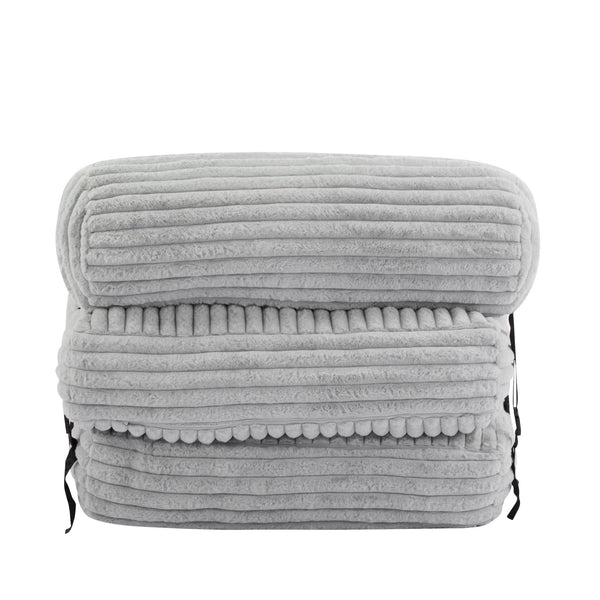 English Elm Christopher Knight Home® - Latina Cloud-Like Foldable Bean Bag Lounge Chair with Cylindrical Pillow, Light Gray Comfort Retreat N775P265519G