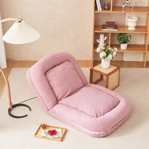 English Elm Triple Fold Down Sofa Bed – Compact, Metal Frame, Thick Cushion Comfort, Adjustable Back for Versatile Use Pink W244P196085