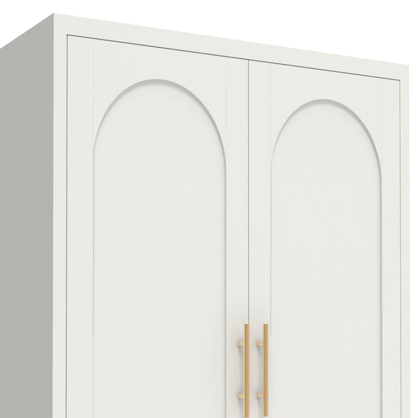 English Elm 71'' Steel 2-Door Locking Cabinet with Adjustable Shelves, Secure Metal Storage for Home Office White W3387P306305