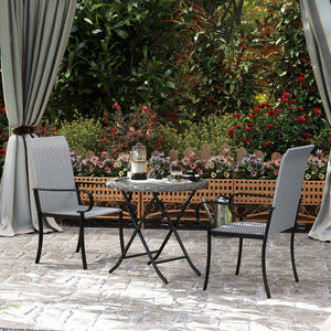 English Elm Outsunny 2 Piece Outdoor Pe Rattan High Back Armchairs with Deep Seat Patio Set W2225P485557