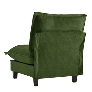 English Elm 73 Armless Chenille Modular Sofa Flexible Reconfigurable Seating for Modern Living Rooms Green W714P448384