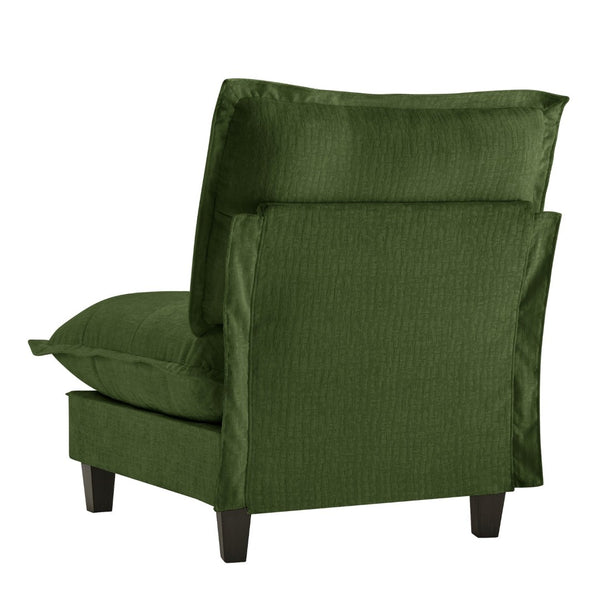 English Elm 73 Armless Chenille Modular Sofa Flexible Reconfigurable Seating for Modern Living Rooms Green W714P448384