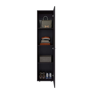 English Elm Wenge Finish Slim Four Shelf Storage Cabinet for Bedroom Hallway or Tight Spaces B062P483762