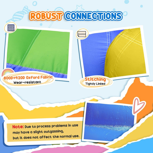 English Elm Outsunny 6in1 Inflatable Kids Water Park with Slide Climbing Wall and Bounce Zone W2225P217315