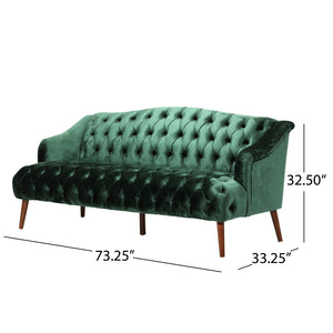 English Elm Christopher Knight Home® - Comfy High-Back 3-Seat PU Sofa with Birch Legs, Foam & Pocket Spring Seats for Stylish Living Room Emerald 65124.00NVLTEMD