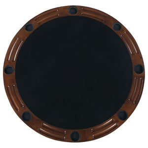 English Elm Calloway Round Convertible Game Dining Table with Tobacco Finish Pedestal Base B062S00790