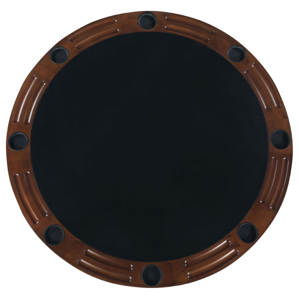 English Elm Calloway Round Convertible Game Dining Table with Tobacco Finish Pedestal Base B062S00790