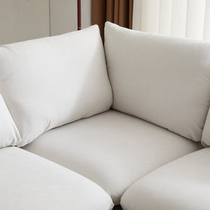 English Elm Christopher Knight Home® - 99 Oversize 5-Piece L-Shaped Modular Sectional Sofa with Solid Eucalyptus Frame, Durable Springs, Reconfigurable Comfort White N773IS00007W